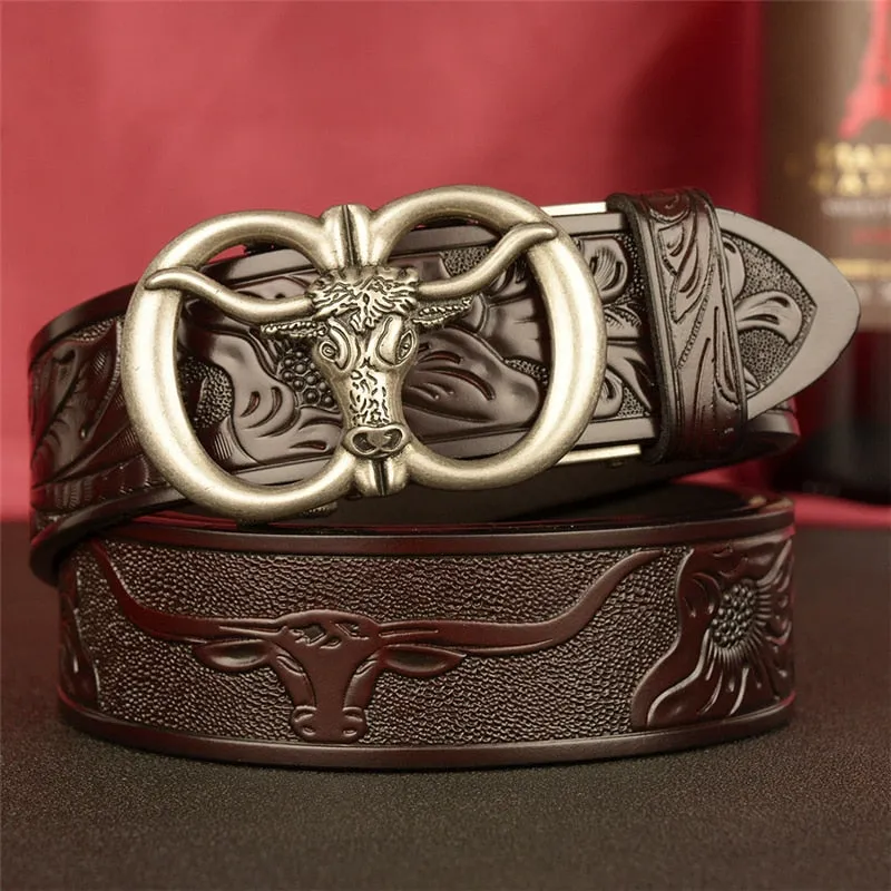 105cm Men's Fashion Vintage Luxury Genuine Leather Noble Strap Belt