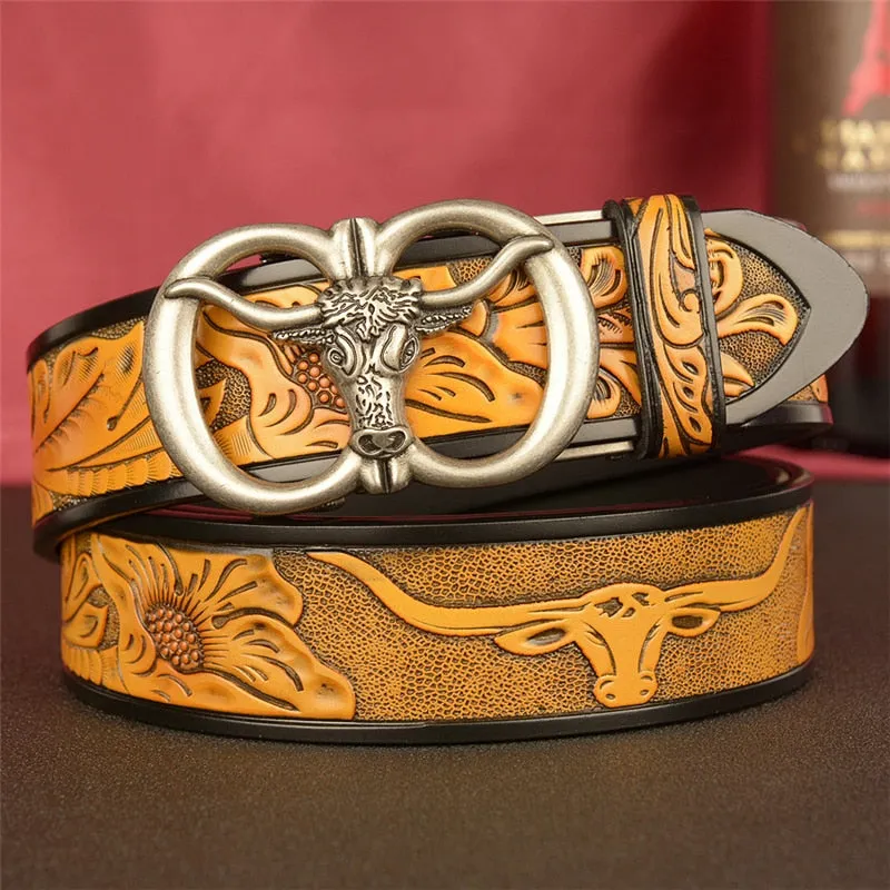 105cm Men's Fashion Vintage Luxury Genuine Leather Noble Strap Belt