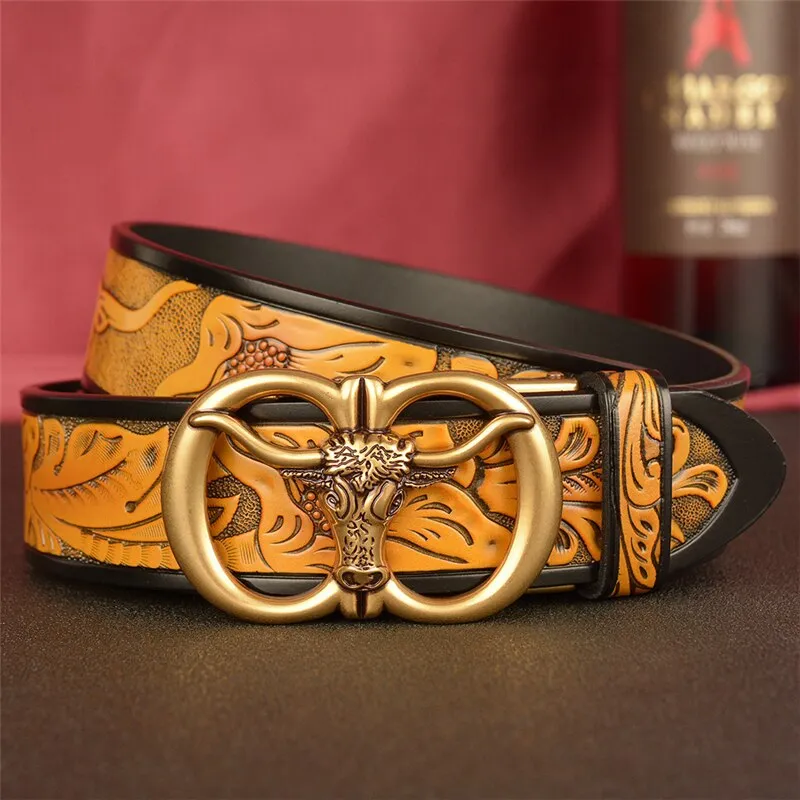 105cm Men's Fashion Vintage Luxury Genuine Leather Noble Strap Belt