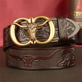 105cm Men's Fashion Vintage Luxury Genuine Leather Noble Strap Belt