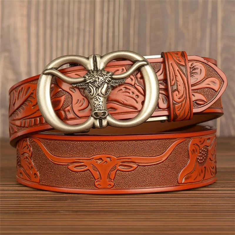 105cm Men's Fashion Vintage Luxury Genuine Leather Noble Strap Belt