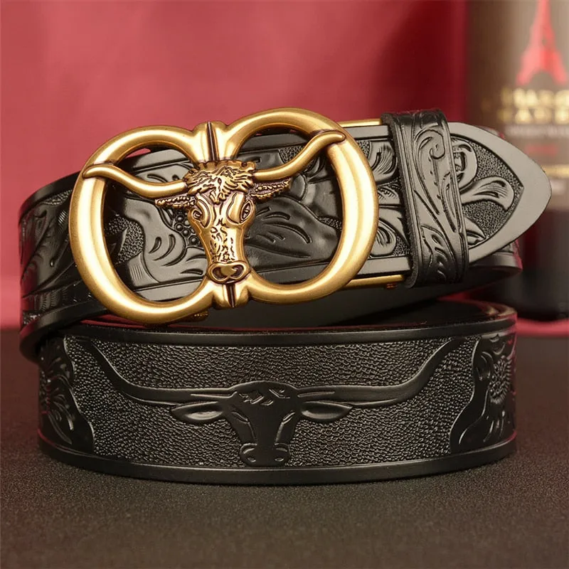 105cm Men's Fashion Vintage Luxury Genuine Leather Noble Strap Belt