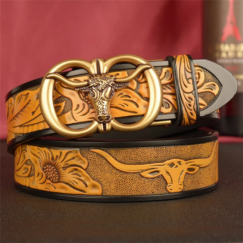 105cm Men's Fashion Vintage Luxury Genuine Leather Noble Strap Belt