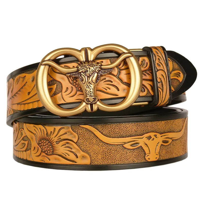 105cm Men's Fashion Vintage Luxury Genuine Leather Noble Strap Belt