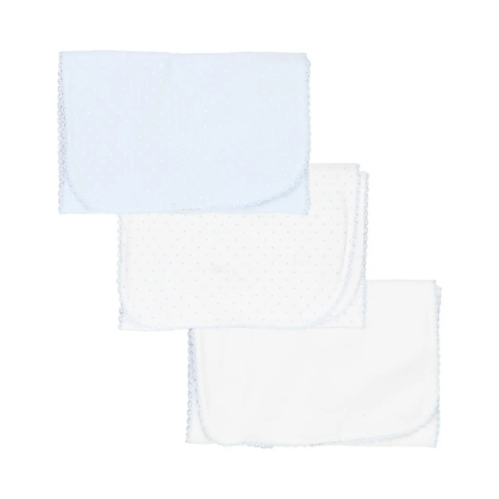 3 Pack Burp Pad Blue Dots