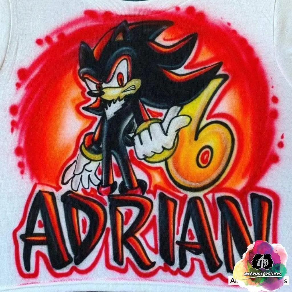 Airbrush Shadow the Hedgehog Shirt Design