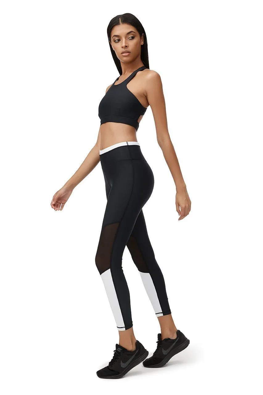 Allfenix Monochrome 7/8 Length Leggings in Black and White