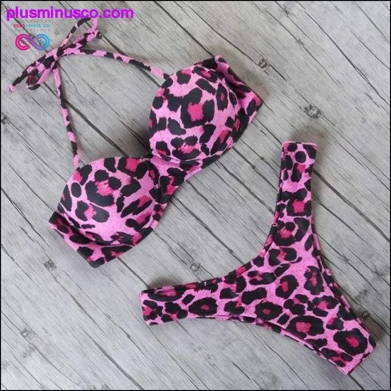 Animal Print Leopard Bikini Push Up Swimsuit Sexy Women