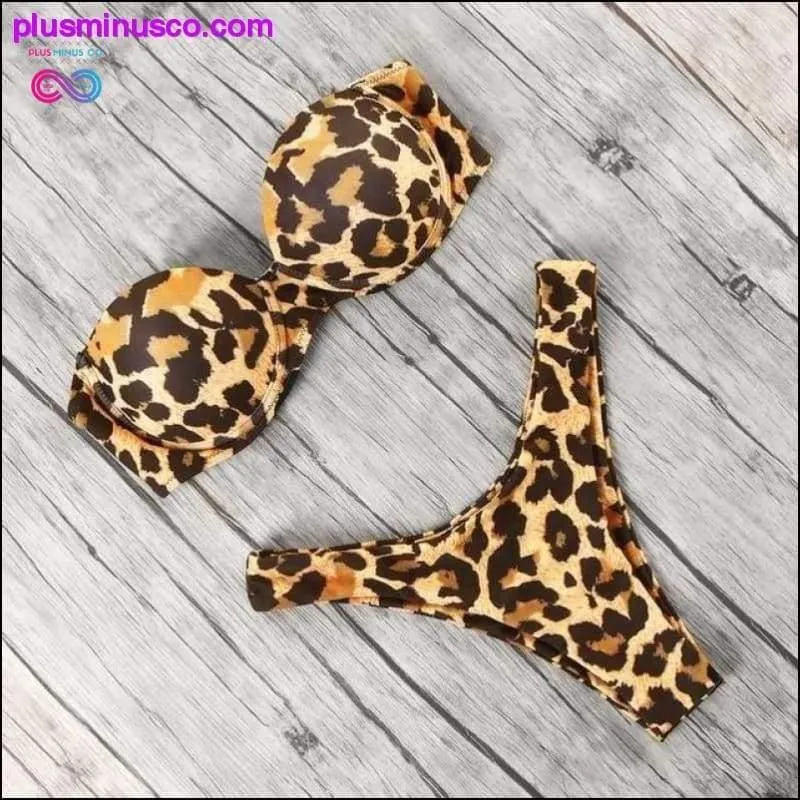 Animal Print Leopard Bikini Push Up Swimsuit Sexy Women