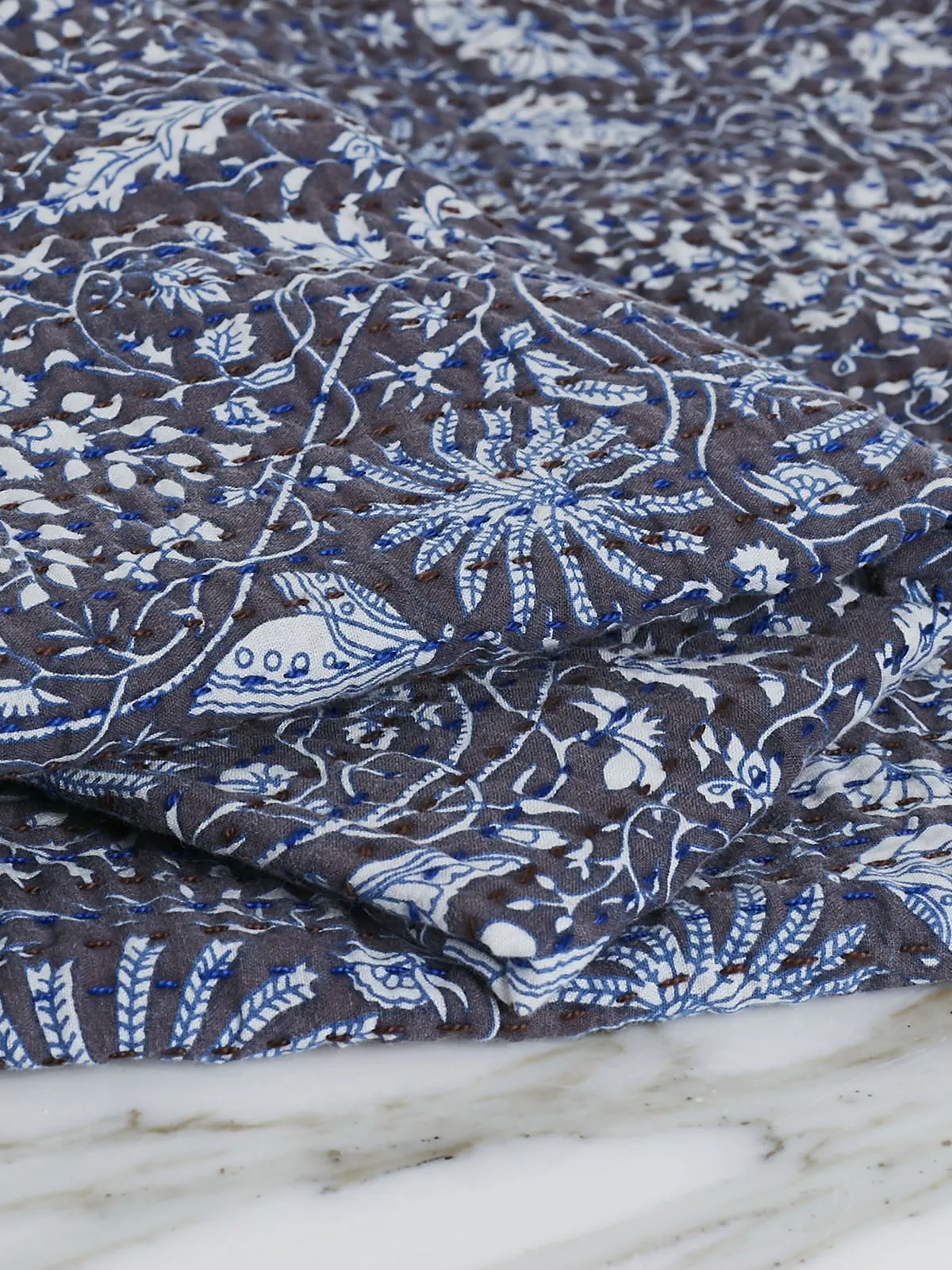 Asal 3 Layer Indigo and Block Print Shawl