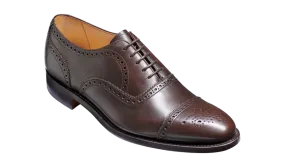 Barker Mirfield Oxford Semi Brogue Shoe - Expresso Calf