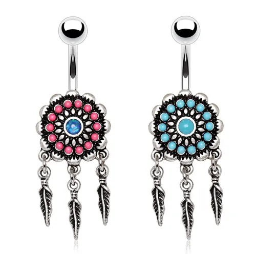 Beaded Nevajo Dream Catcher Belly Rings