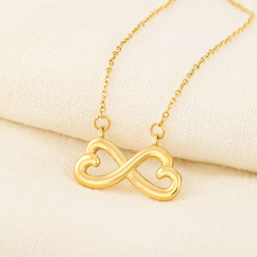 Beautiful Heart Infinity Necklace With Remembrance Heart Message Card