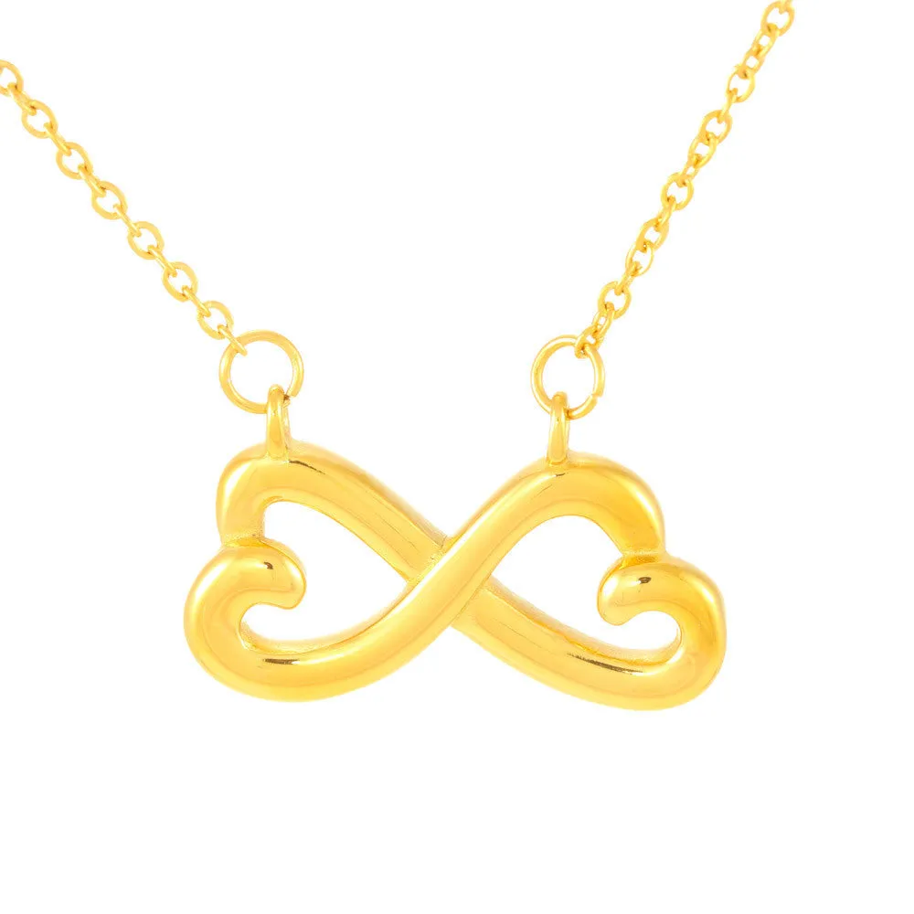 Beautiful Heart Infinity Necklace With Remembrance Heart Message Card