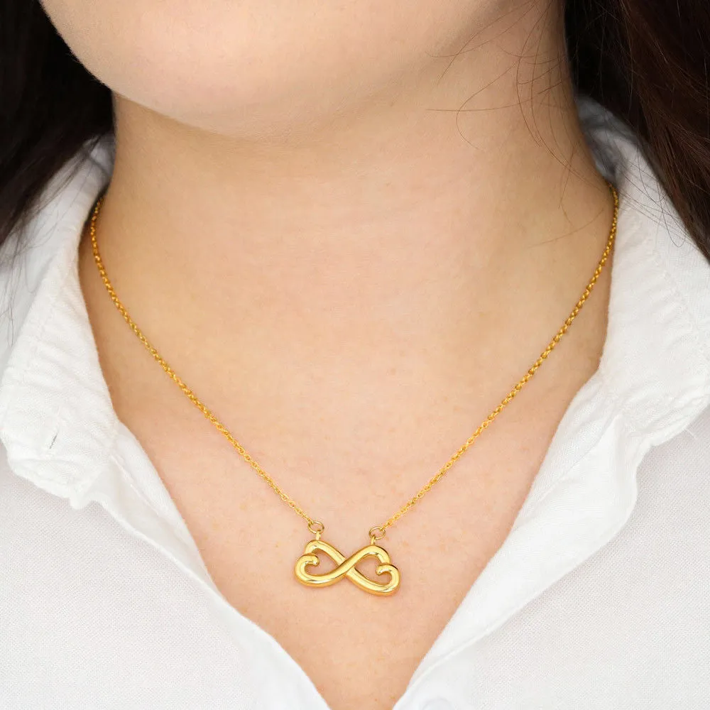 Beautiful Heart Infinity Necklace With Remembrance Heart Message Card