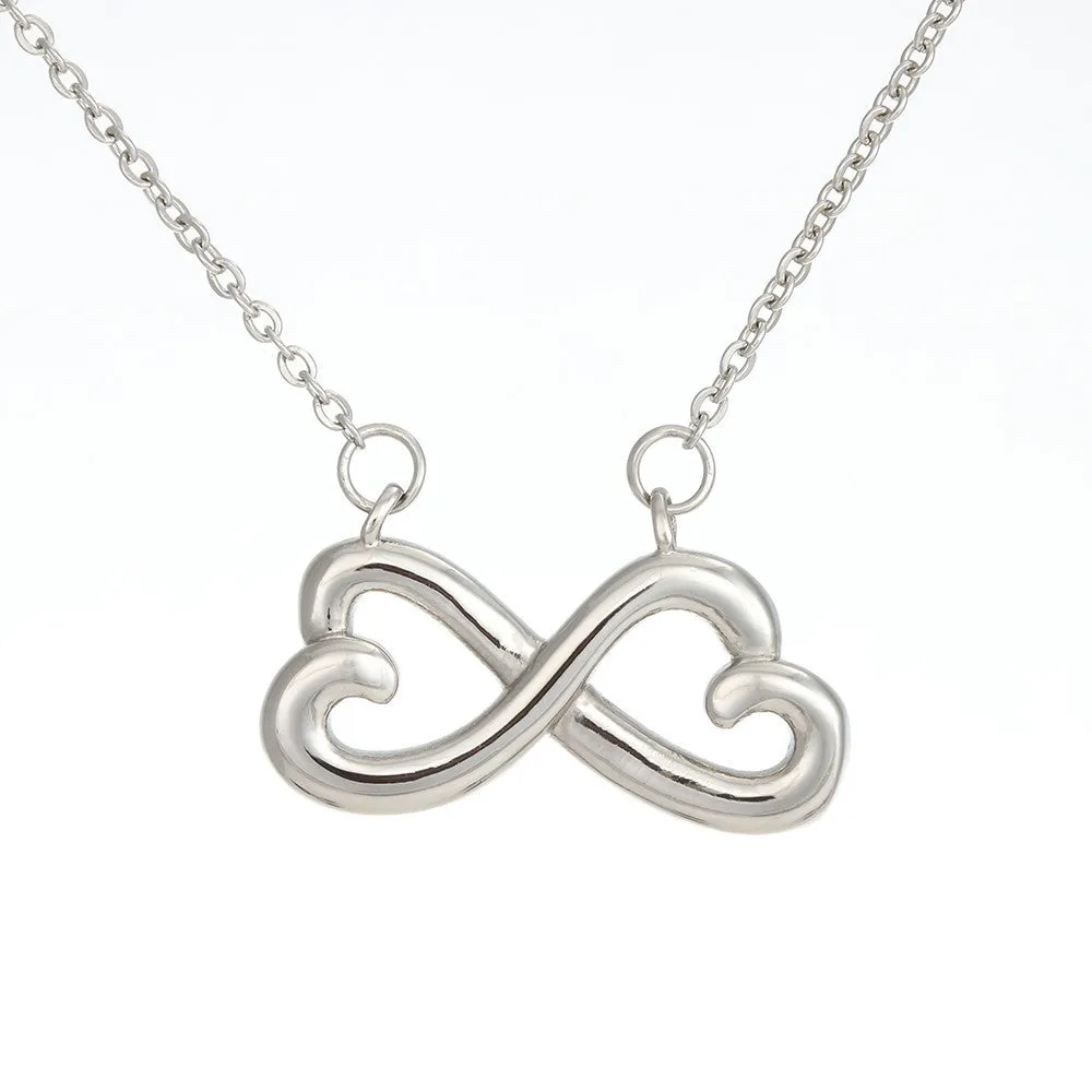 Beautiful Heart Infinity Necklace With Remembrance Heart Message Card