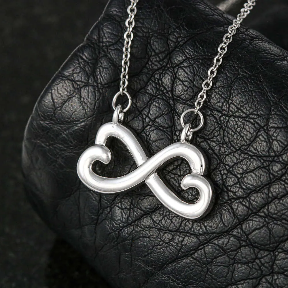 Beautiful Heart Infinity Necklace With Remembrance Heart Message Card