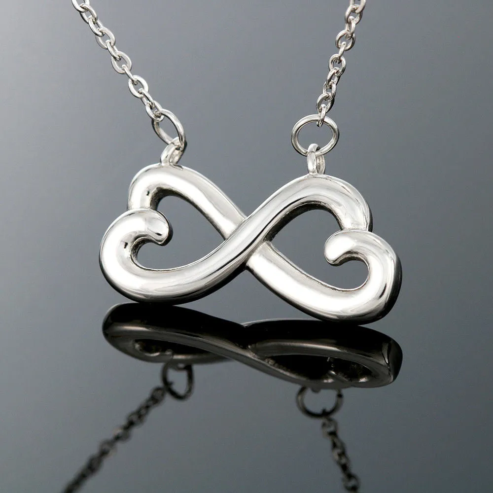 Beautiful Heart Infinity Necklace With Remembrance Heart Message Card