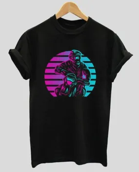 Biker Neon | Half sleeve Black Tshirt