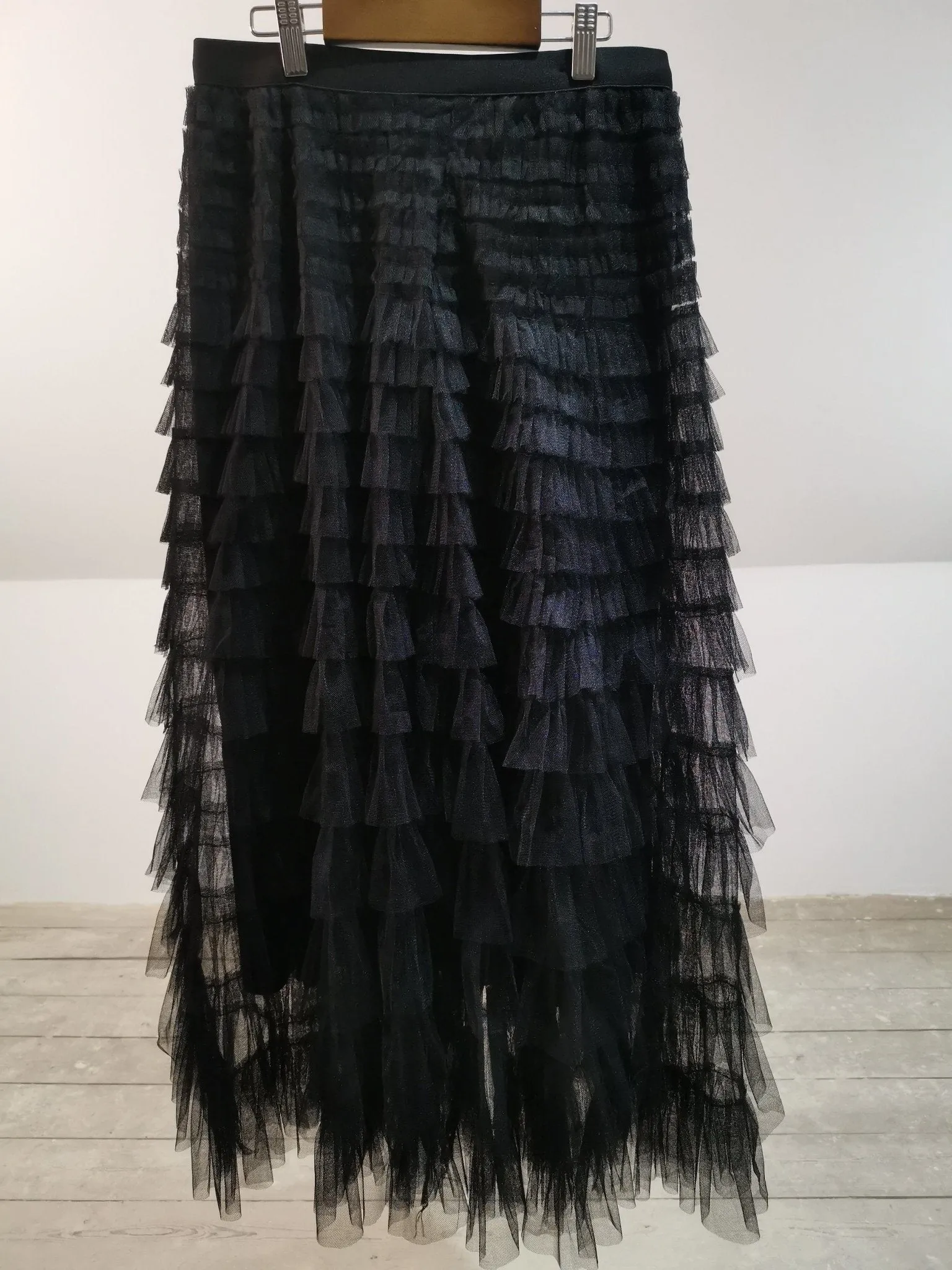 Black Layered Tulle Skirt