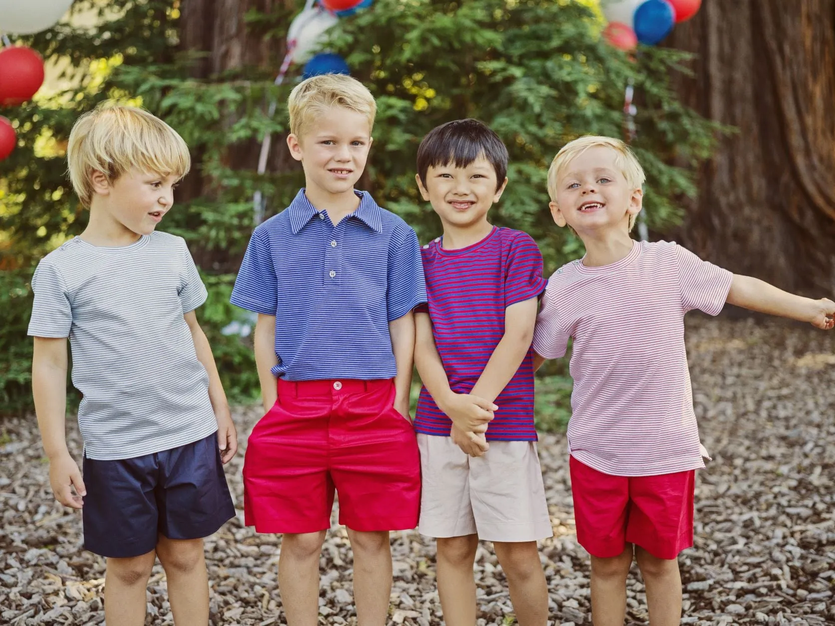 Boys Short Sleeve Polo Mini Sky Blue Stripe