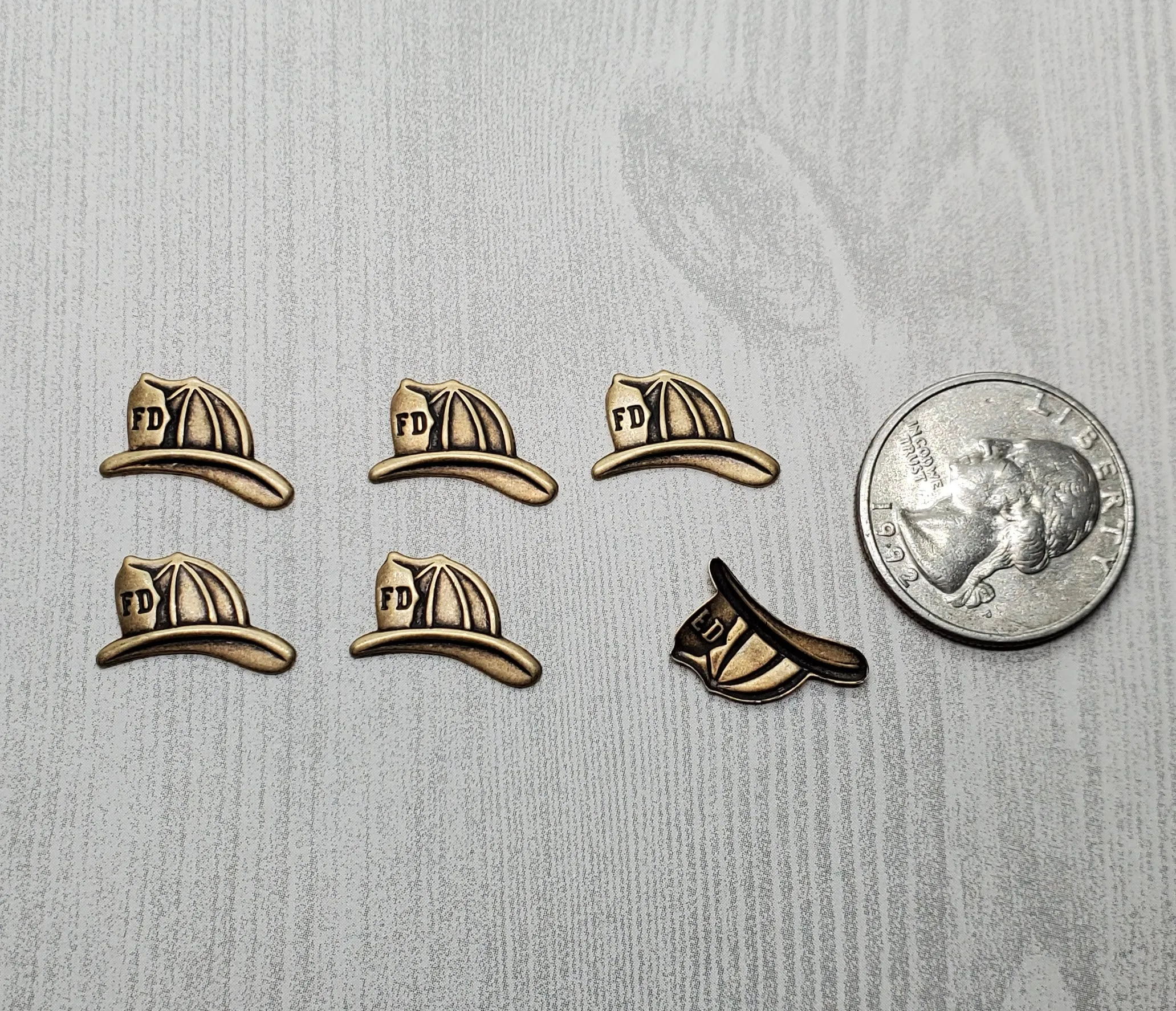 Brass Ox Fireman Hat Stampings (6) - L1249