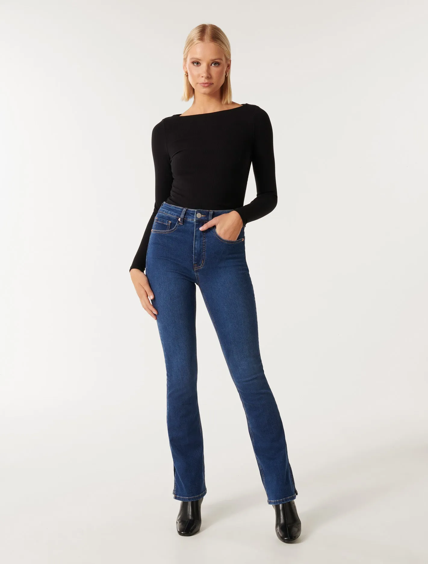 Brie Boat Neck Long Sleeve Top