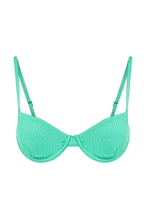 Capri Top - Turquoise Wide Rib