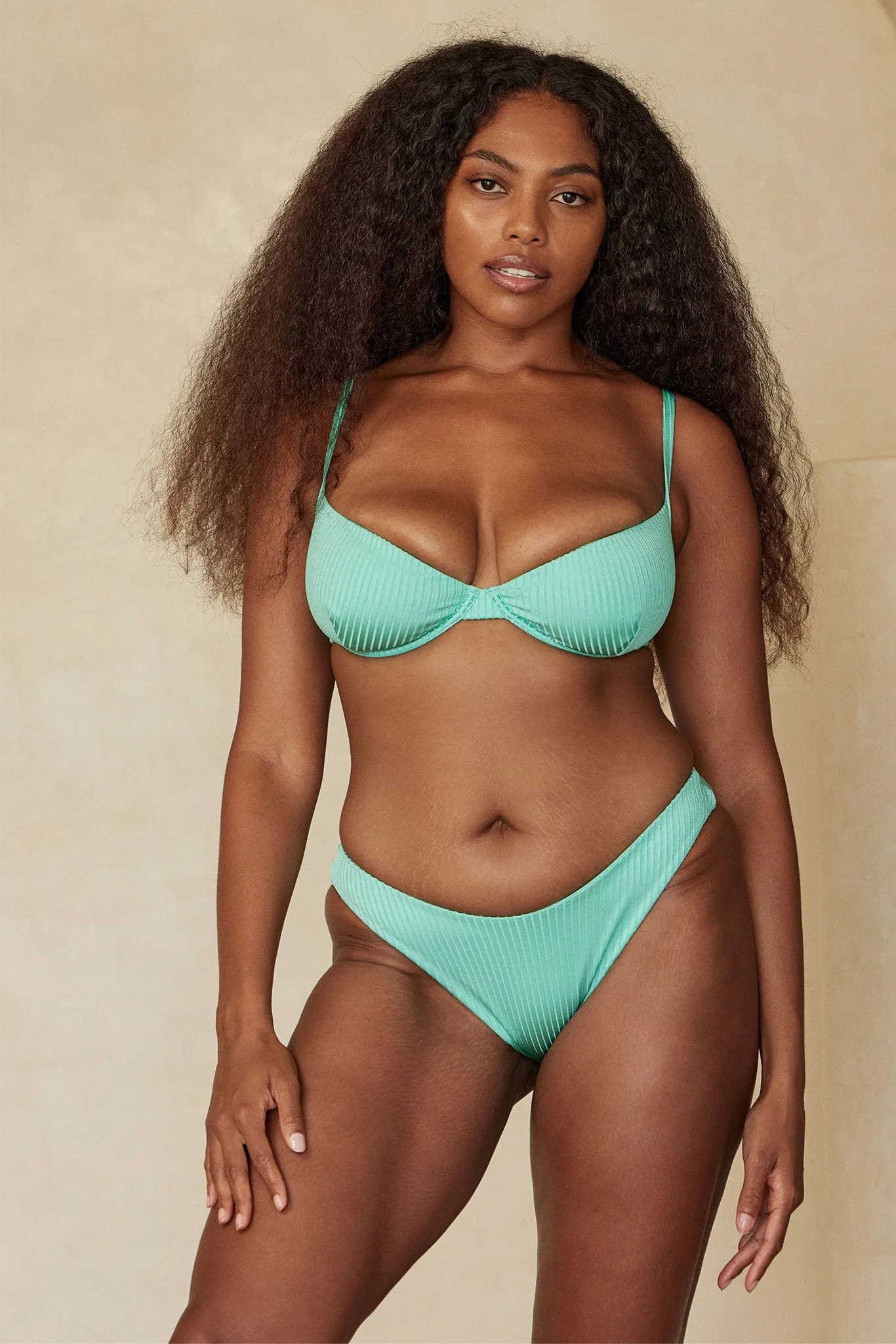 Capri Top - Turquoise Wide Rib