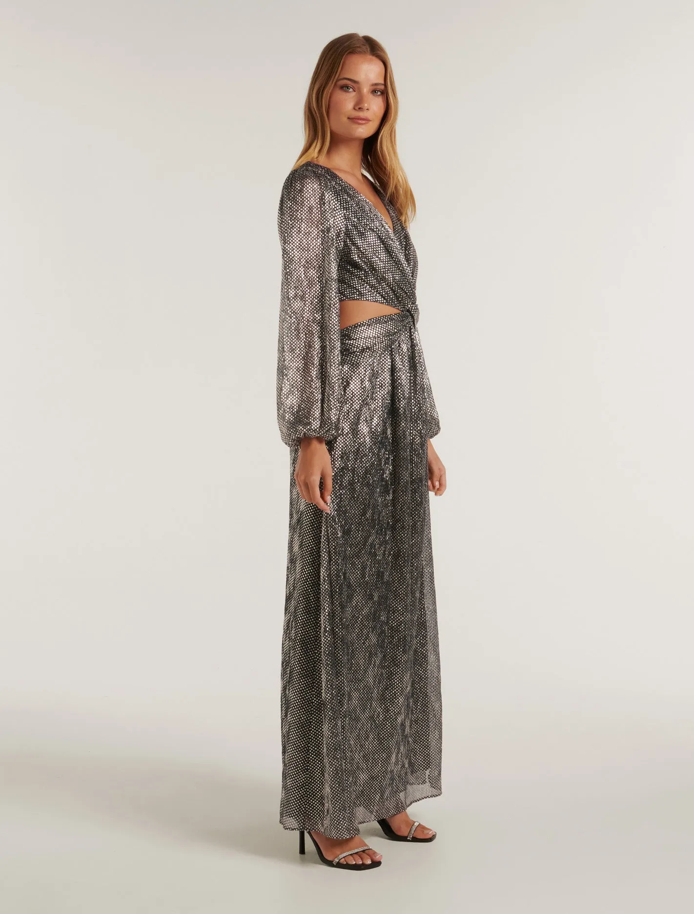 Cassandra Cut Out Metallic Dress