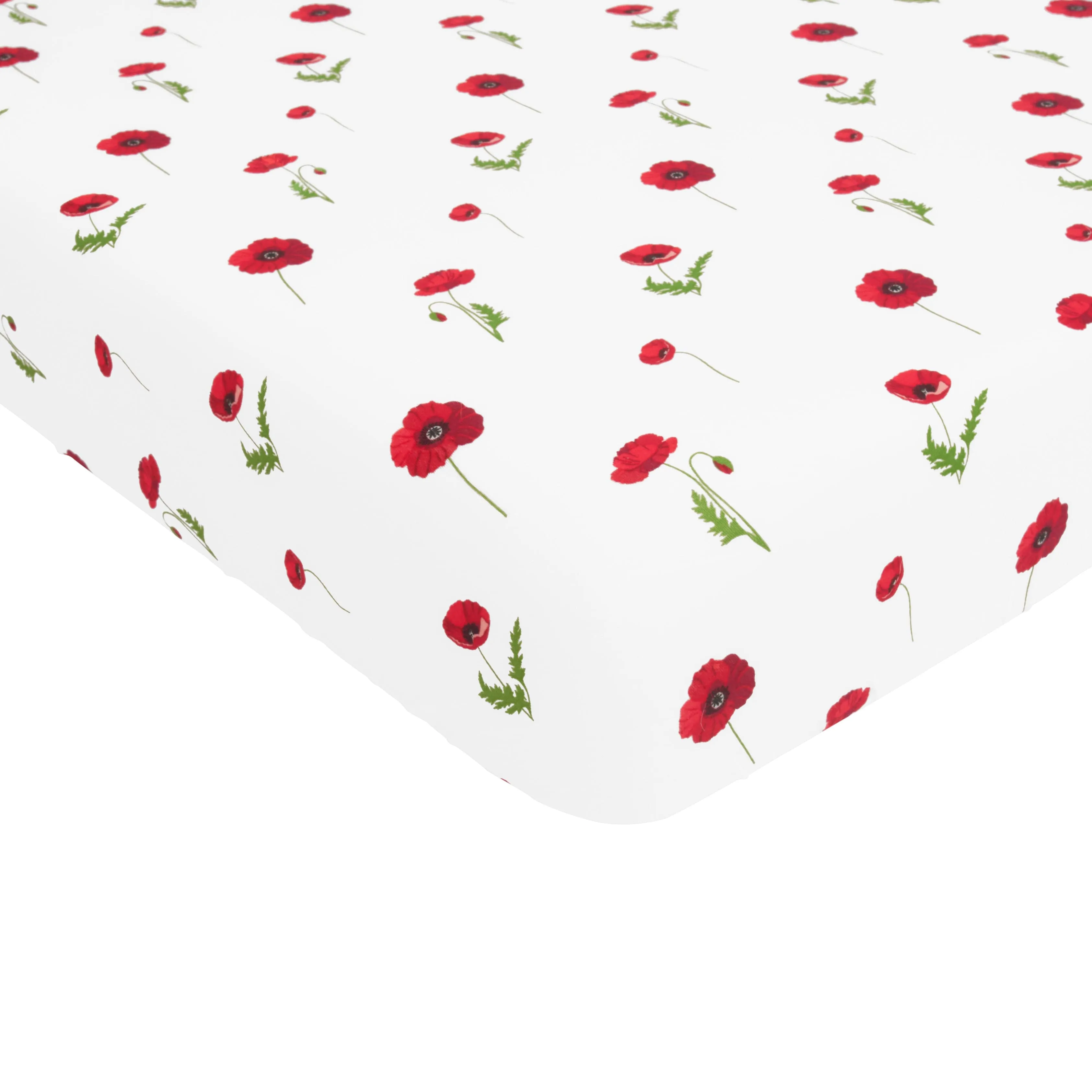 Crib Sheet in Cloud Poppies