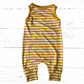 Cropped Mustard Stripe Romper