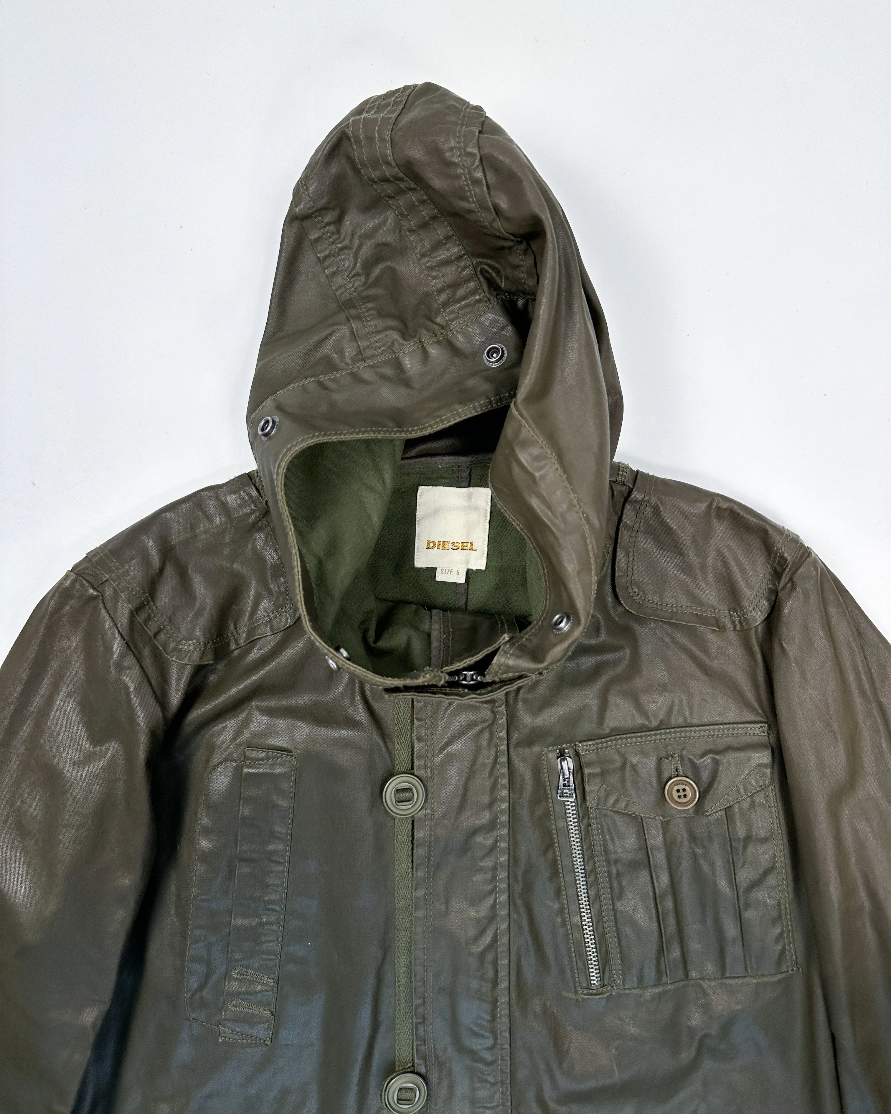 Diesel Waxed Military Green Jacket 1990's