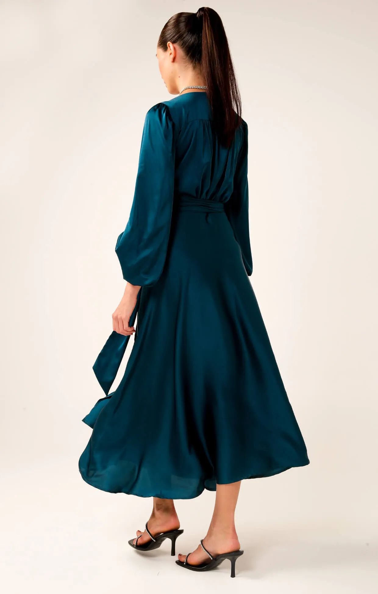 Dimmi Wrap Midi Dress - Peacock