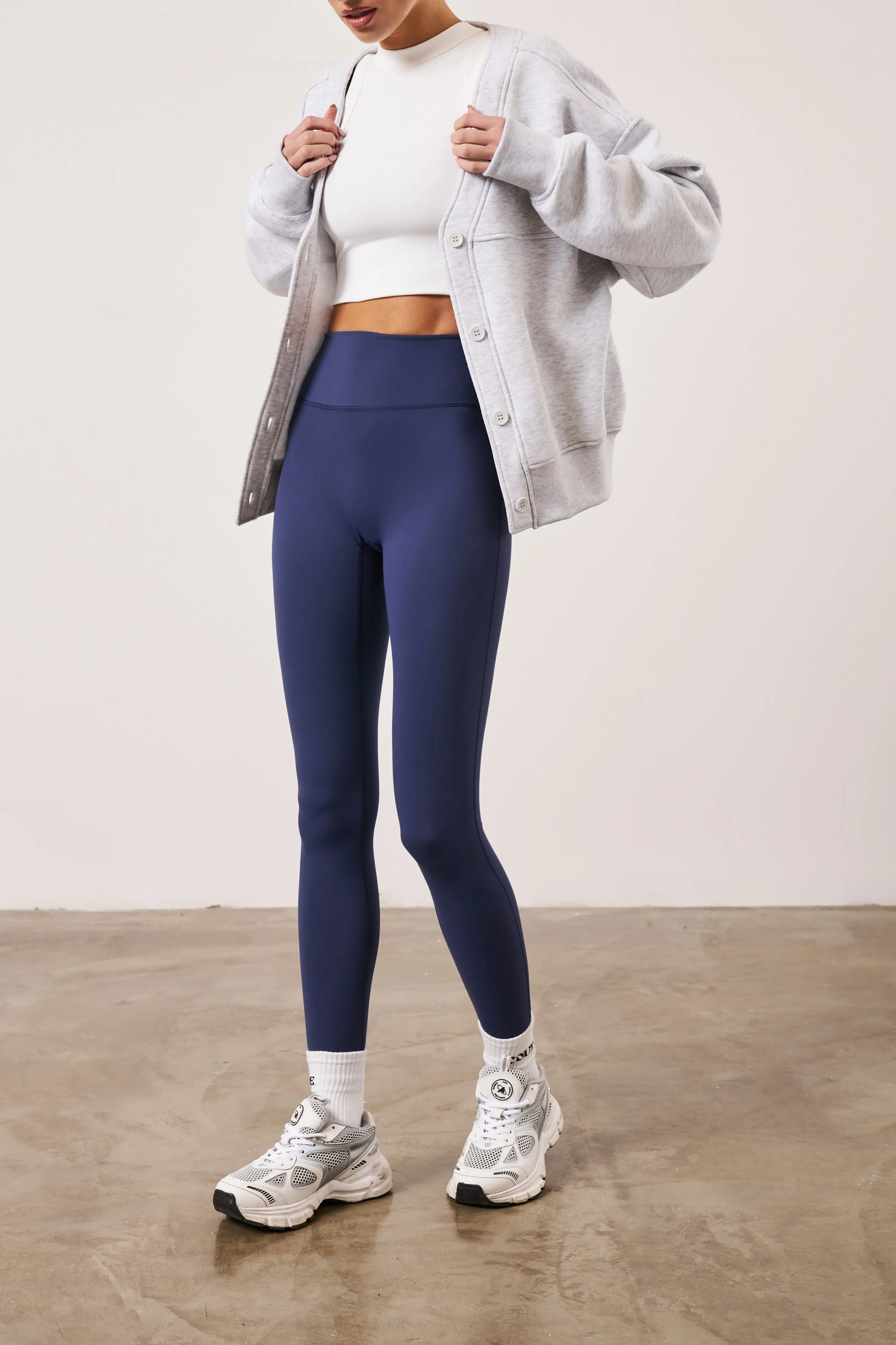 EMBLEM SCULPTING STRETCH LEGGINGS - NAVY