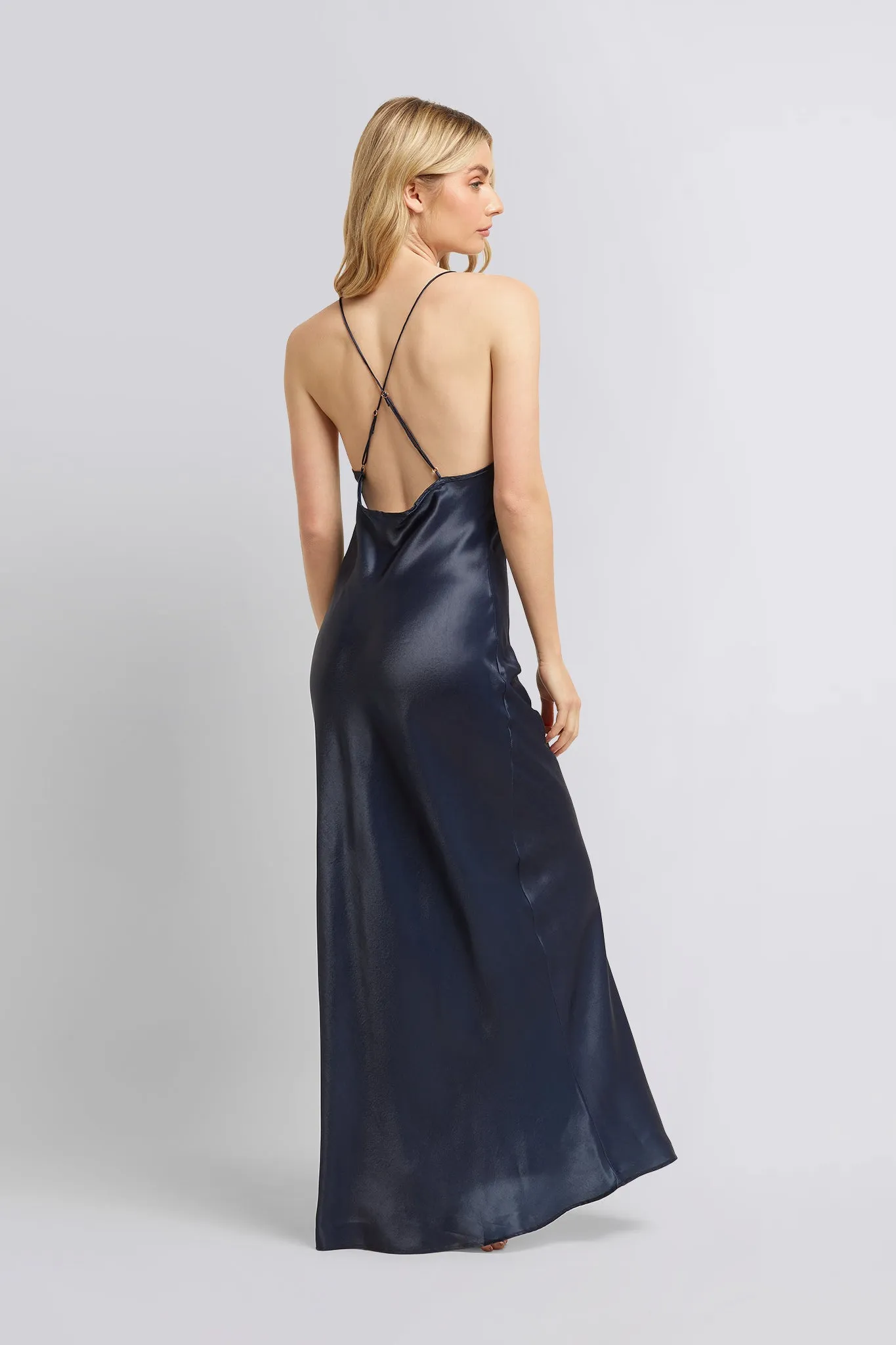 Halston x Homebodii Bianca Slip - Navy