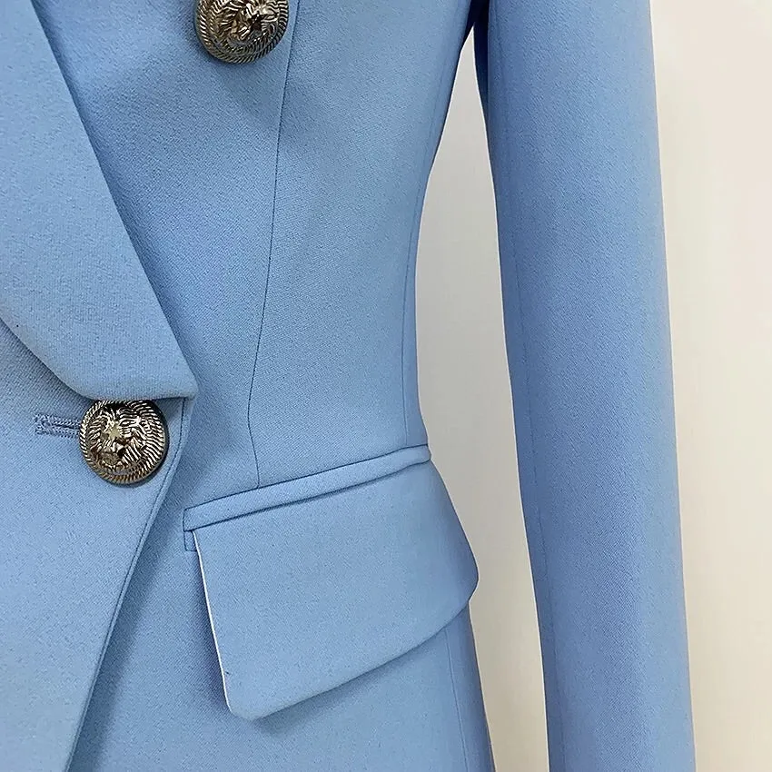 ICONIC SKY BLUE WITH SILVER BUTTON BLAZER