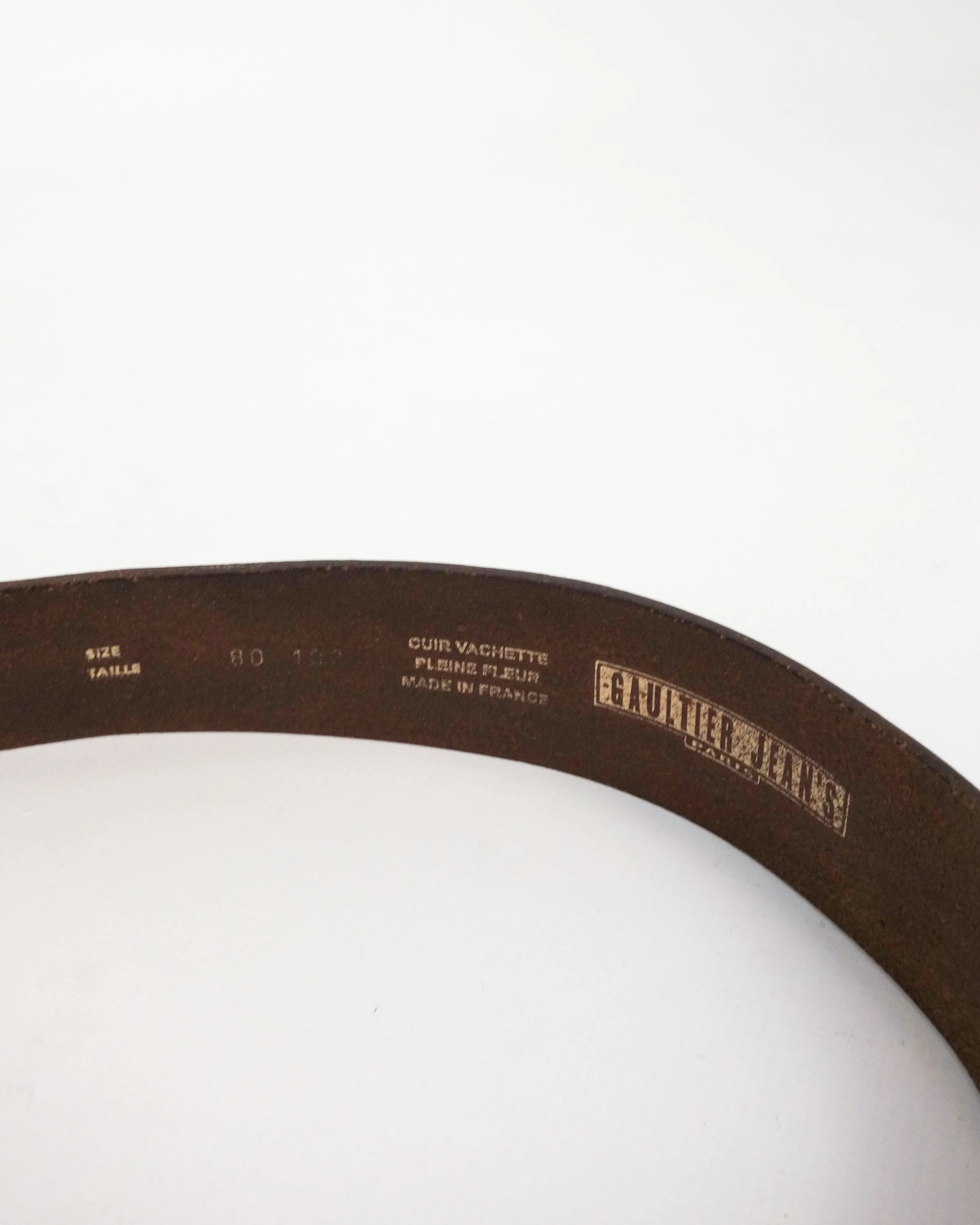 Jean Paul Gaultier Squared Logo Leather Belt 2000's