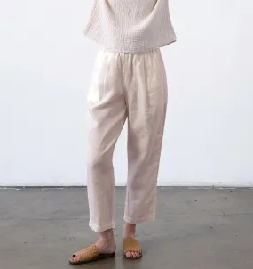 Linen Pull On Pant in Natural