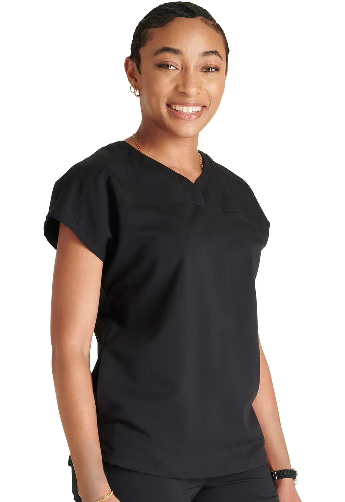 Lumino Atmos V-Neck 1-Pocket Scrub Top with Monogram LD-CK836A