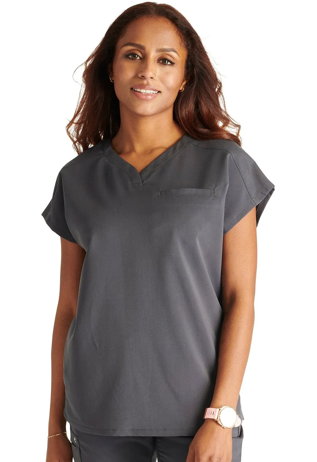 Lumino Atmos V-Neck 1-Pocket Scrub Top with Monogram LD-CK836A