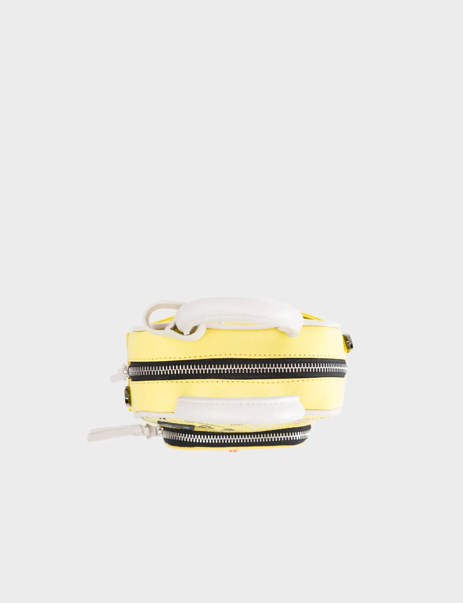 Marino Mini Crossbody Yellow Leather Bag - Urban Doodles Print