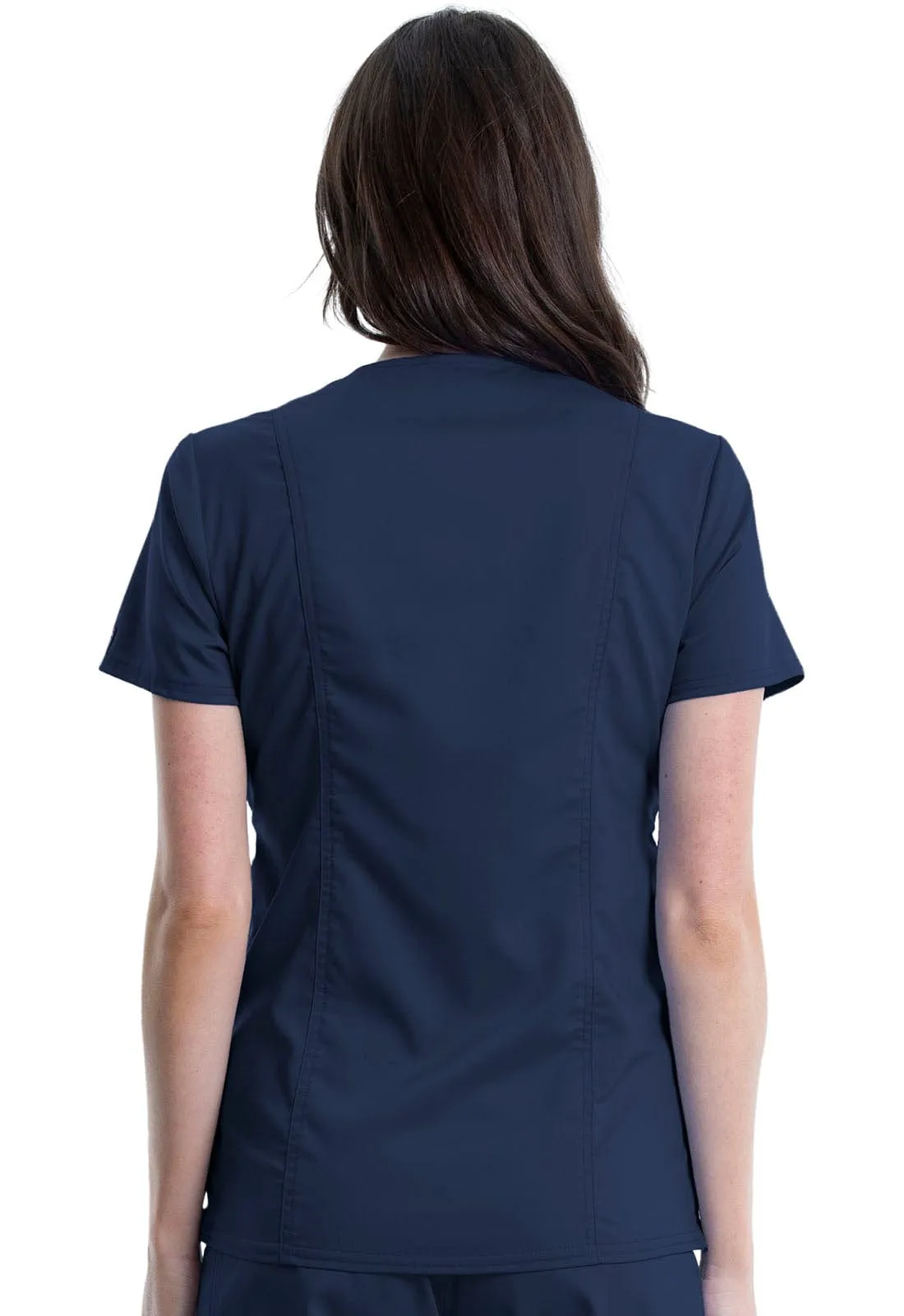 NDC WW Revolution  Maternity Mock Wrap Scrub Top Navy NDC-WW688NAV