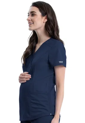 NDC WW Revolution  Maternity Mock Wrap Scrub Top Navy NDC-WW688NAV