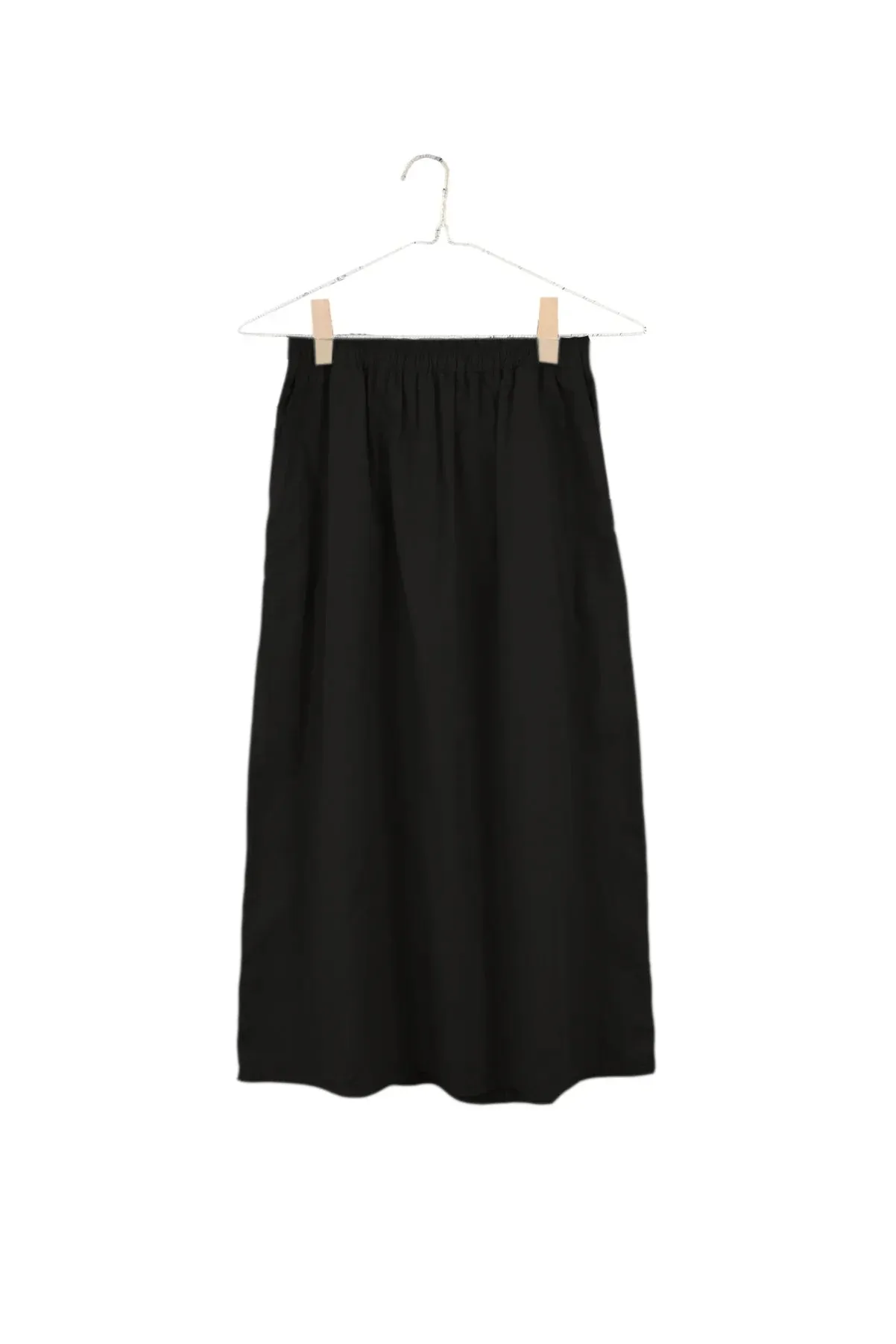 Organic Poplin Skirt in Black