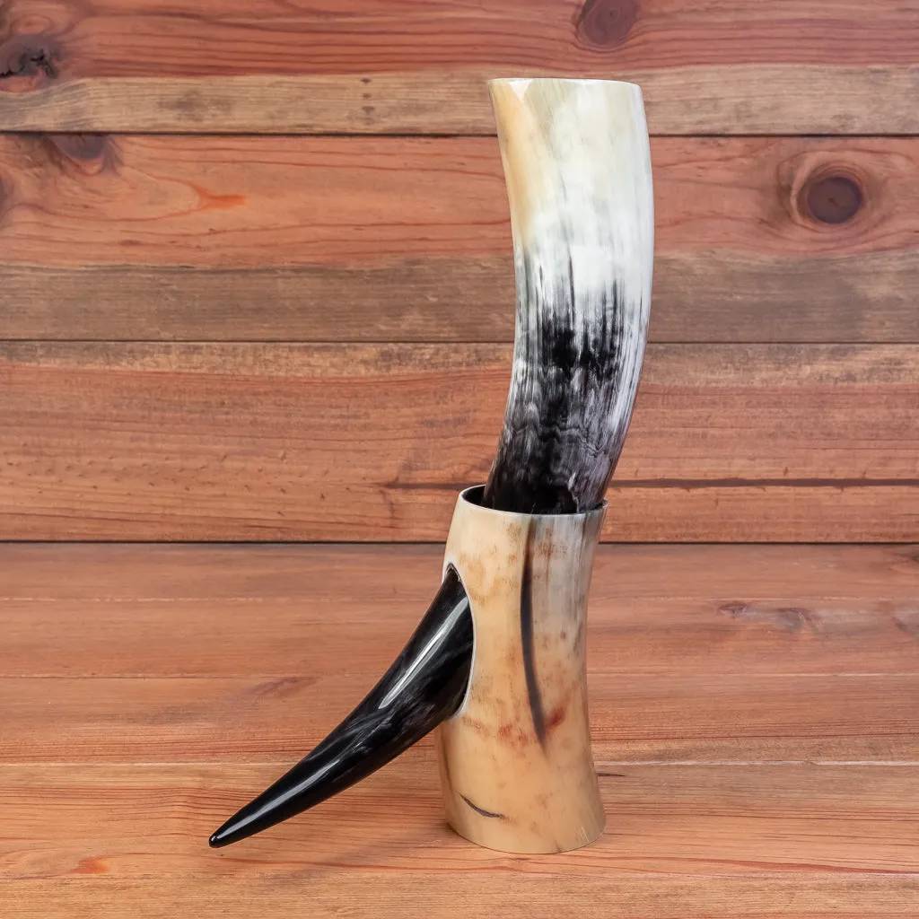 Polished Drinking Horn   Horn Stand (Regular)