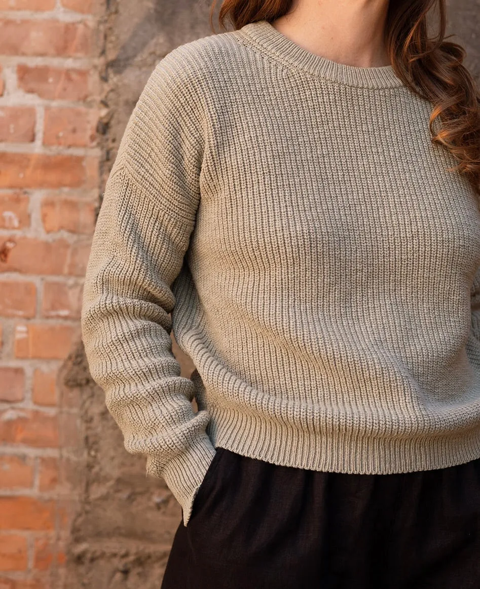 Pull On Sweater in Sage Green