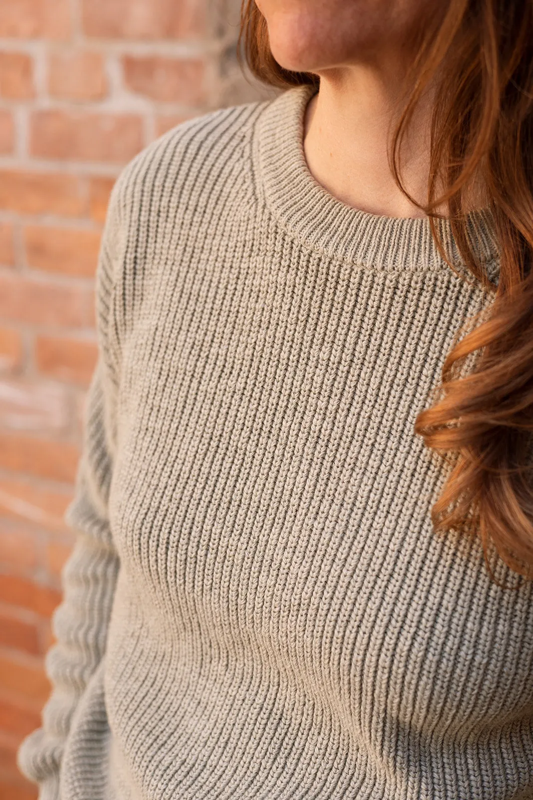 Pull On Sweater in Sage Green