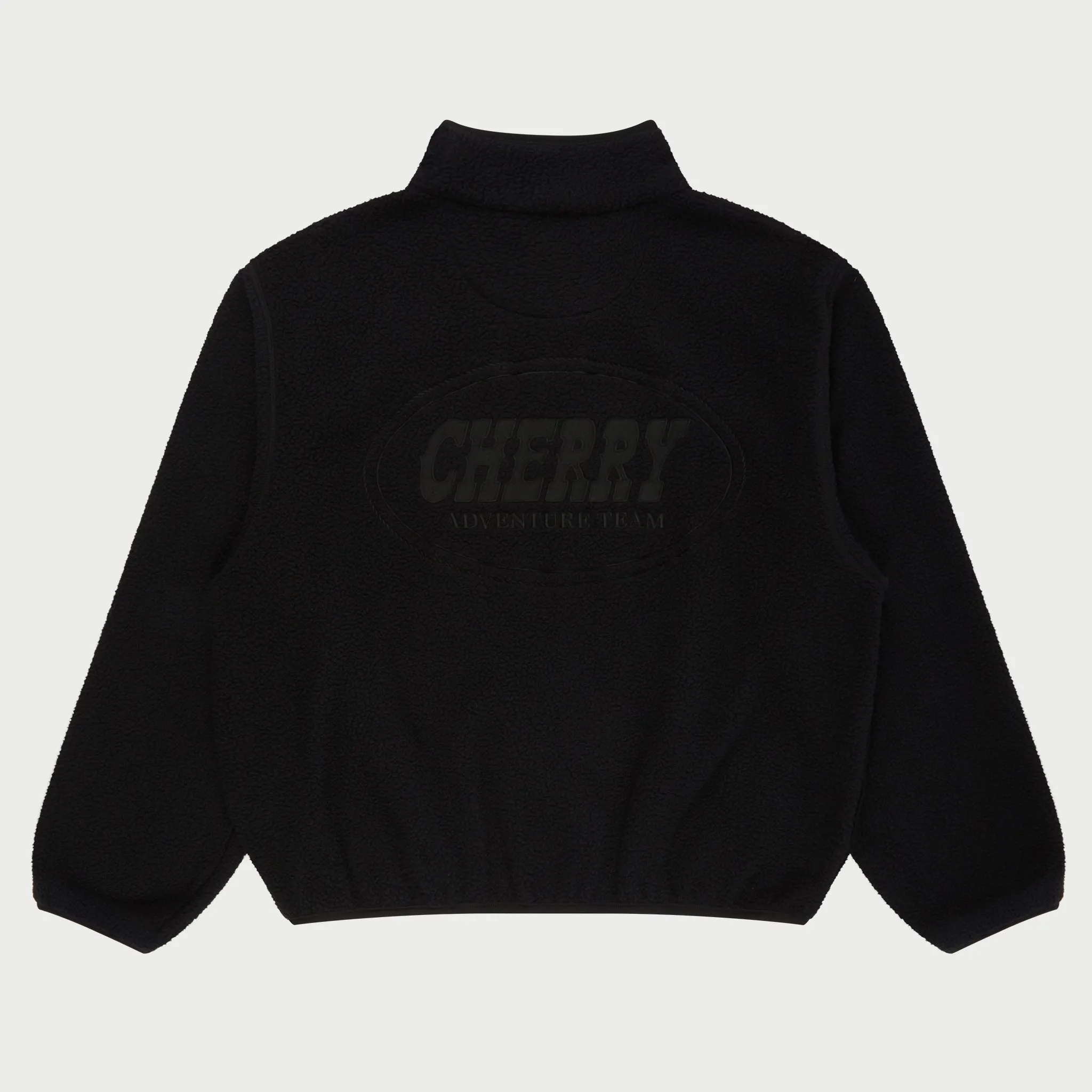 Quarter Zip Sherpa Pullover (Black)