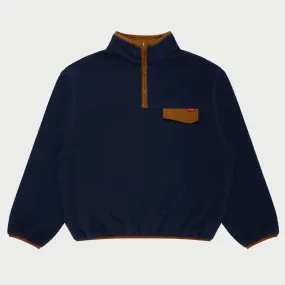 Quarter Zip Sherpa Pullover (Navy)